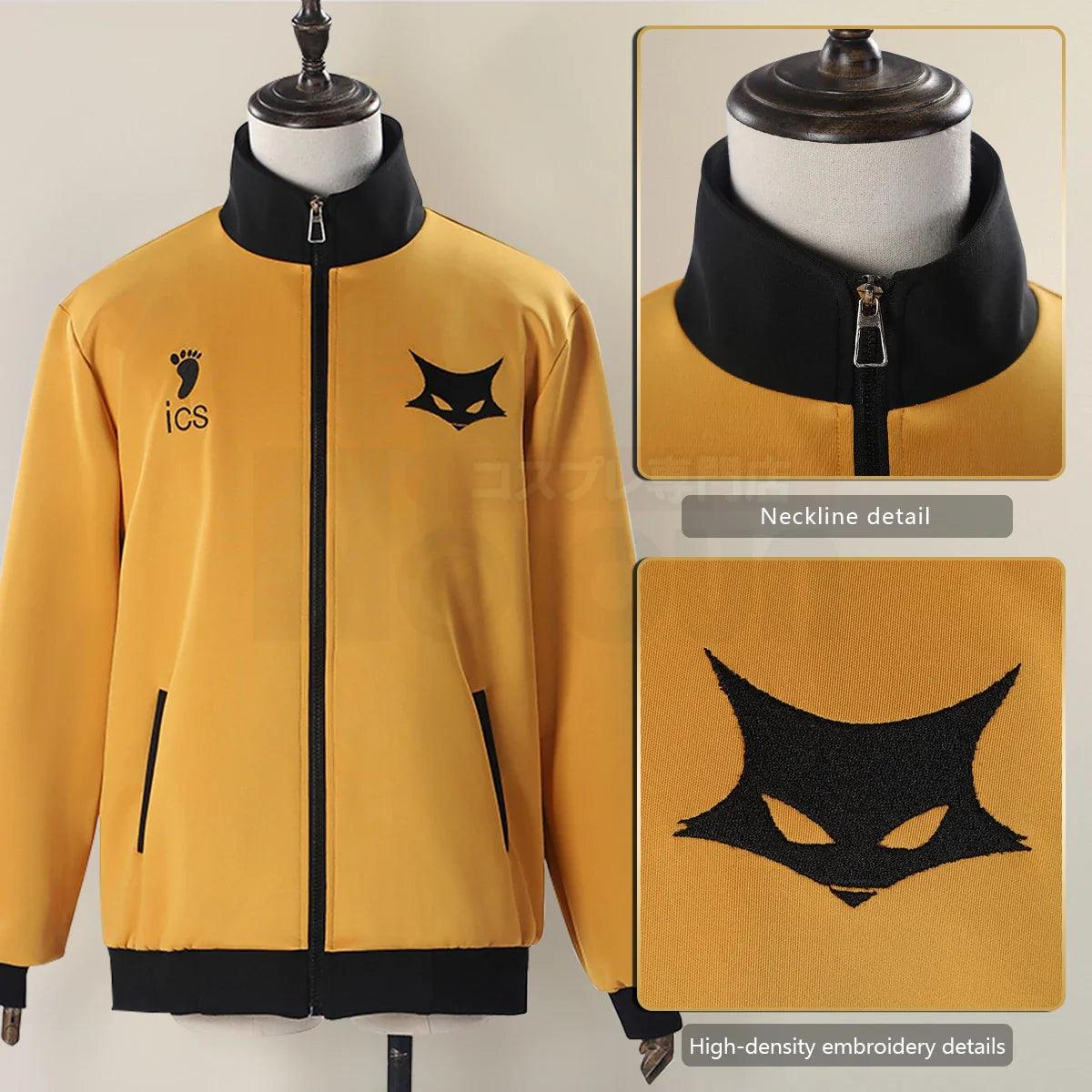 Haiky Anime Hinata Shouyou Cosplay Costume Top Embroidery Tracksuit Wolf Daily Sportwear Orange Black Gift