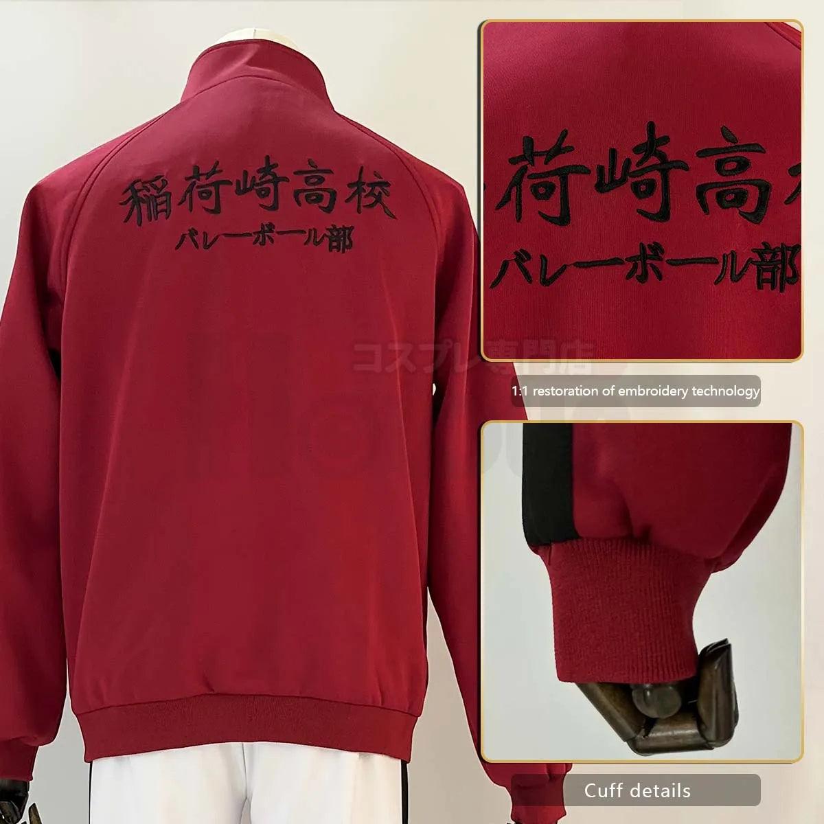 Haiky Anime Inarizaki Kita Shinsuke School Uniform Cosplay Costume Embroidery Full-zip Tracksuit Daily Wear Halloween