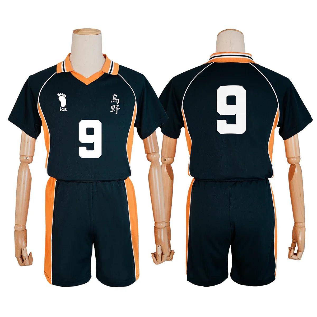 Haiky Anime Kageyama Tobio Cosplay Costume Wig  Jerseys NO.9 KARASUNO High School Vollyball Uniform Top Short Daily Wear