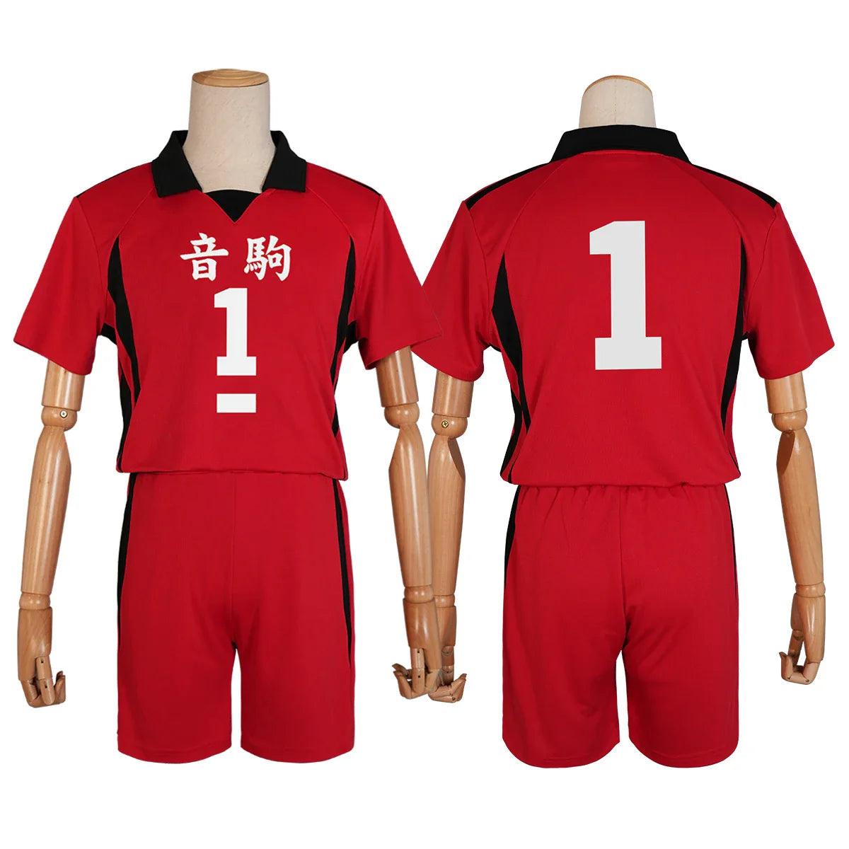 Haiky Anime Kuroo Tetsuro Cosplay Costume Wig Jerseys NO.1 Nekoma High School Vollyball Uniform Top Short Rose Net