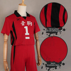 Haiky Anime Kuroo Tetsuro Cosplay Costume Wig Jerseys NO.1 Nekoma High School Vollyball Uniform Top Short Rose Net