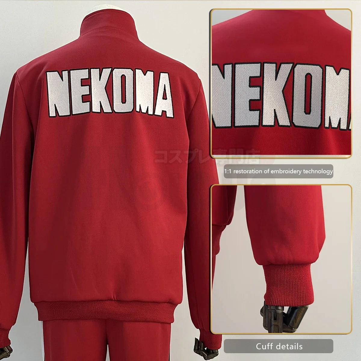 Haiky Anime Nekoma School Uniform Kuroo Tetsuro Kozumekenma Cosplay Costume Embroidery Full-zip Tracksuit Daily Wear