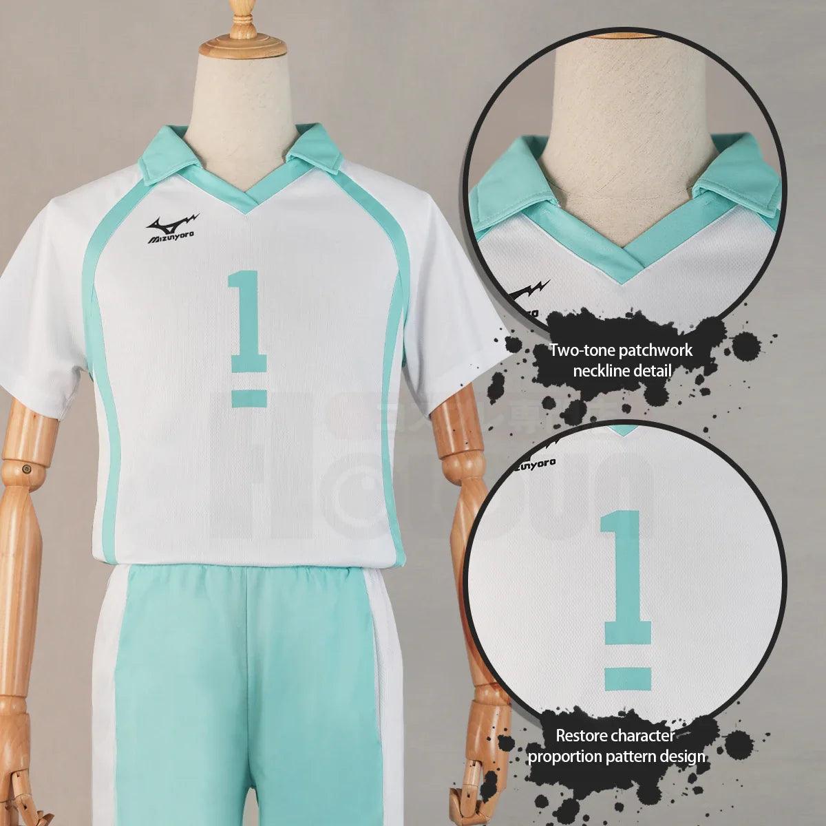 Haiky Anime Oikawa Tooru Jerseys NO.1 Cosplay Costume Wig AOBAJOHSAI High School Vollyball Club Uniform Top Shorts