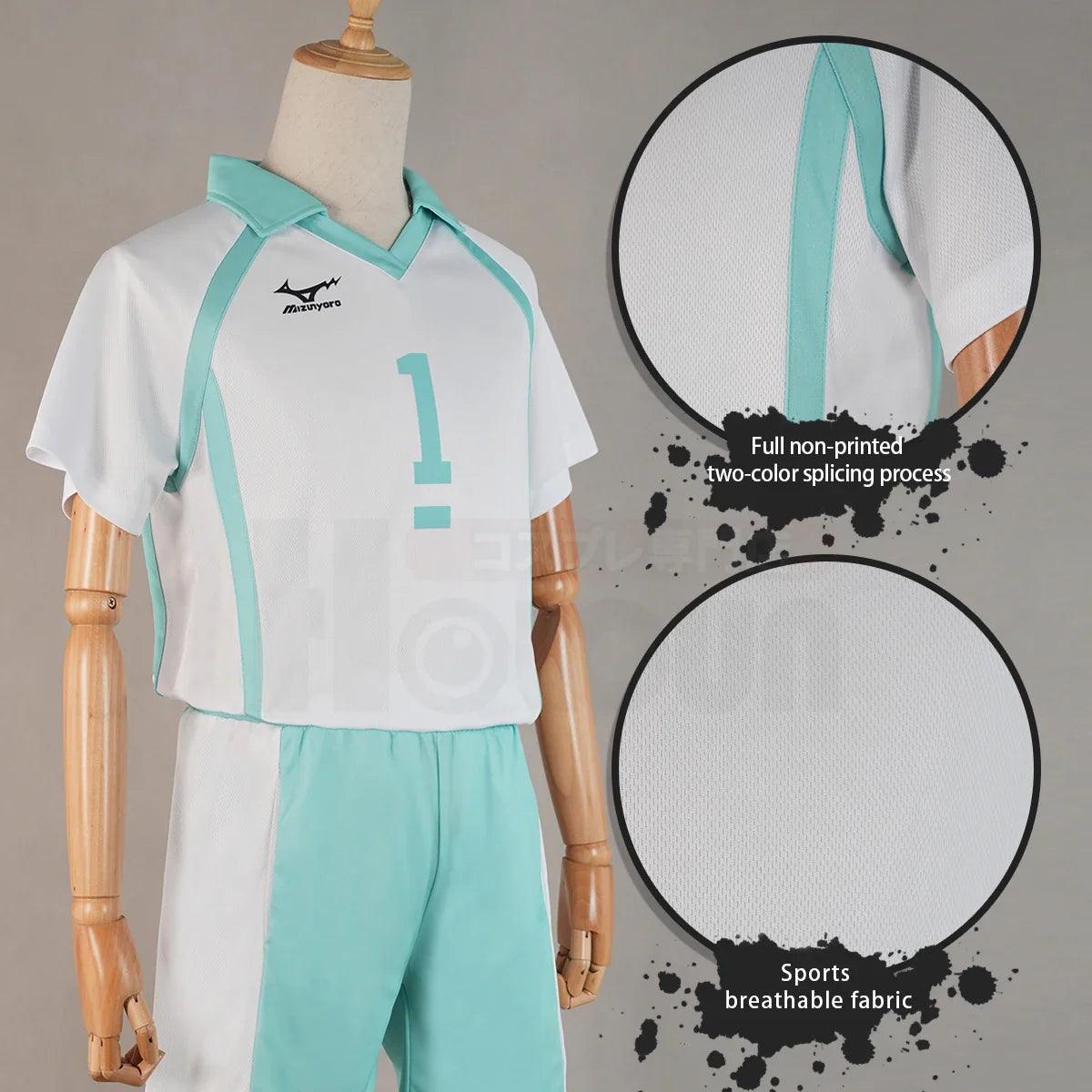 Haiky Anime Oikawa Tooru Jerseys NO.1 Cosplay Costume Wig AOBAJOHSAI High School Vollyball Club Uniform Top Shorts