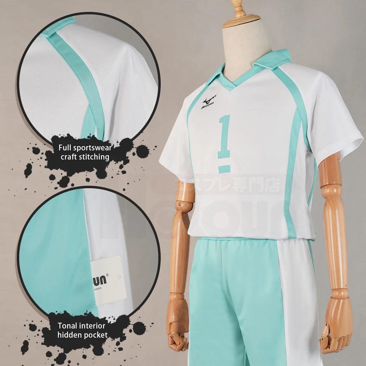 Haiky Anime Oikawa Tooru Jerseys NO.1 Cosplay Costume Wig AOBAJOHSAI High School Vollyball Club Uniform Top Shorts