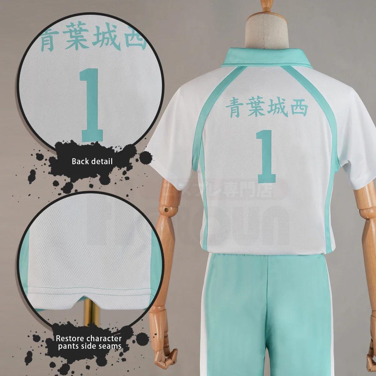 Haiky Anime Oikawa Tooru Jerseys NO.1 Cosplay Costume Wig AOBAJOHSAI High School Vollyball Club Uniform Top Shorts