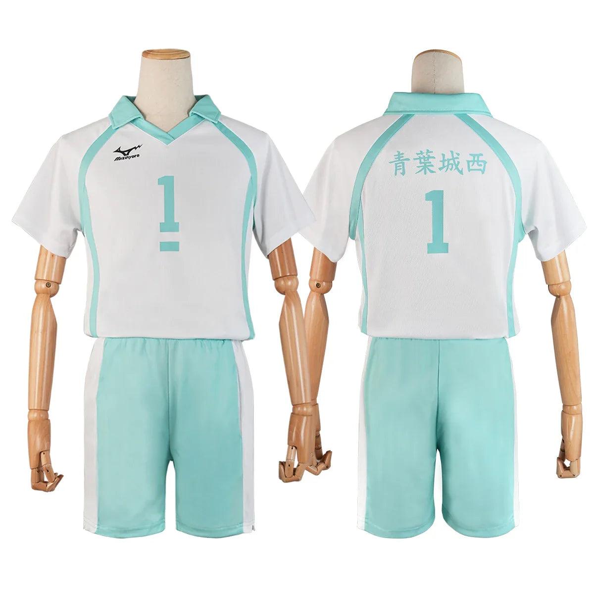 Haiky Anime Oikawa Tooru Jerseys NO.1 Cosplay Costume Wig AOBAJOHSAI High School Vollyball Club Uniform Top Shorts