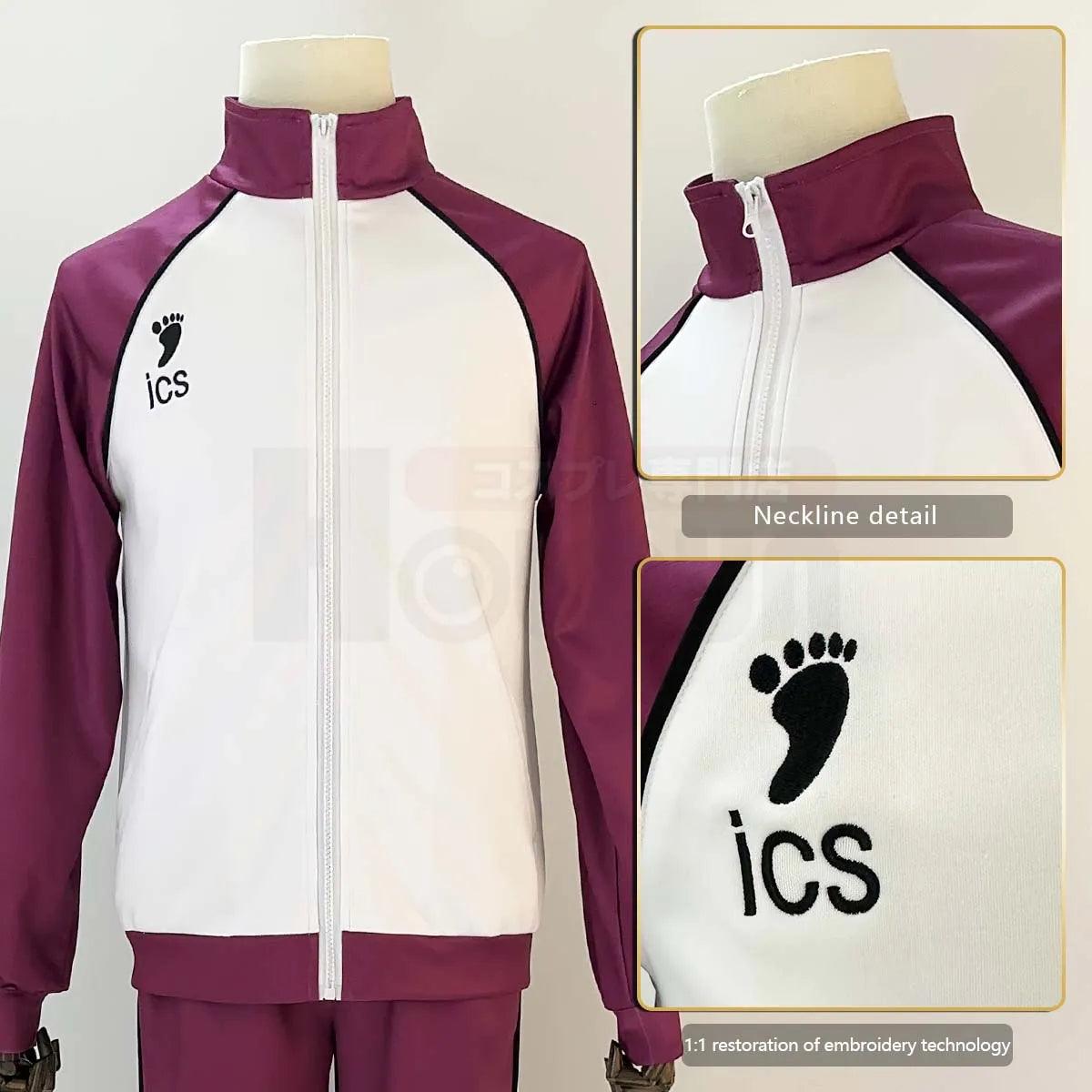 Haiky Anime Shiratorizawa School Uniform Shirabu Kenjiro Cosplay Costume Embroidery Full-zip Tracksuit Daily Wearing