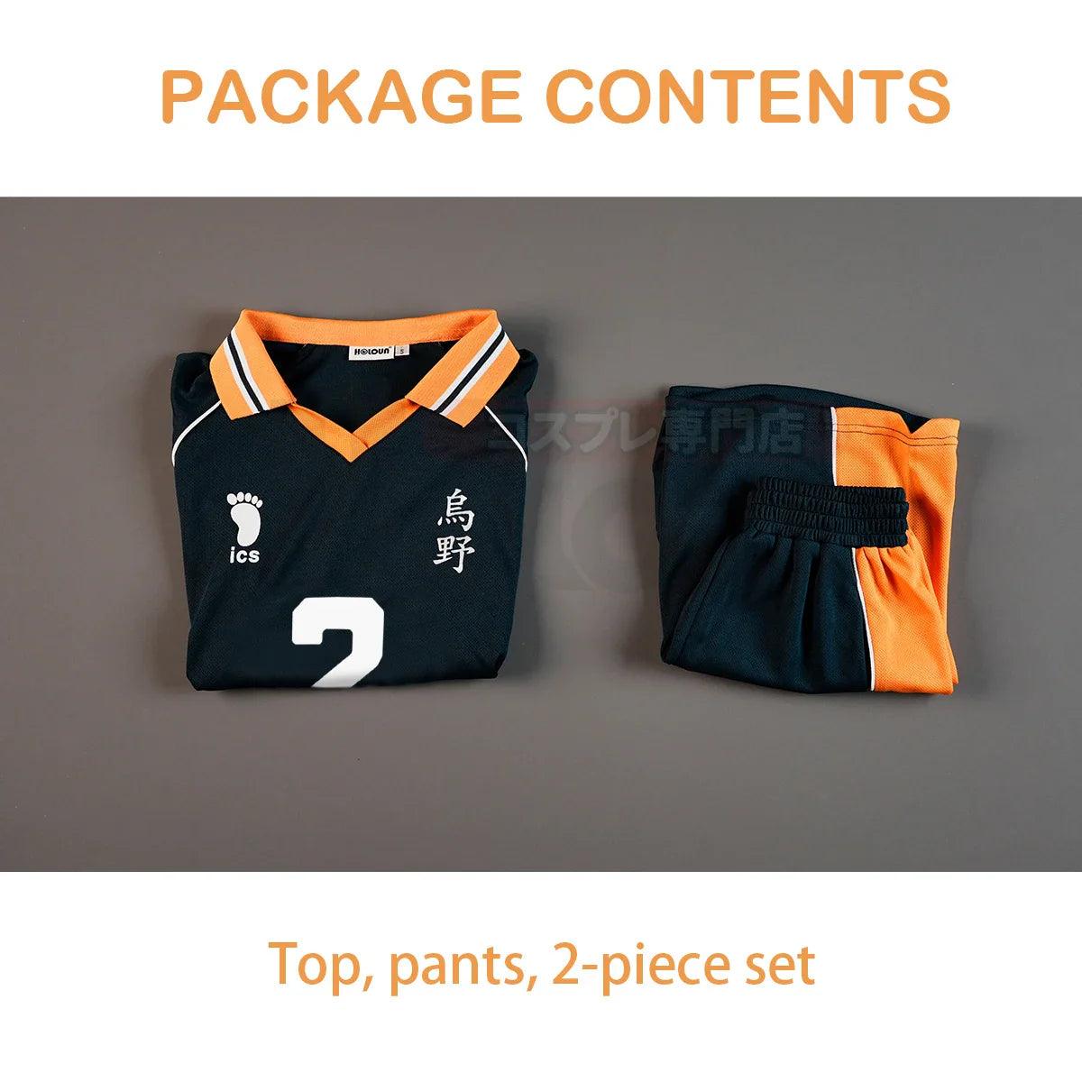 Haiky Anime Sugawara Koushi Jerseys NO.2 Cosplay Costume Wig KARASUNO High School Vollyball Uniform Top Short Rose Net