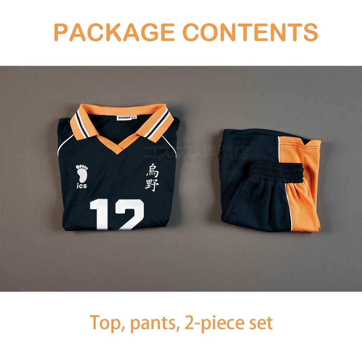 Haiky Anime Tadashi Yamaguchi Jerseys NO.12 Cosplay Costume KARASUNO High School Vollyball Uniform Top Short Daily Wear