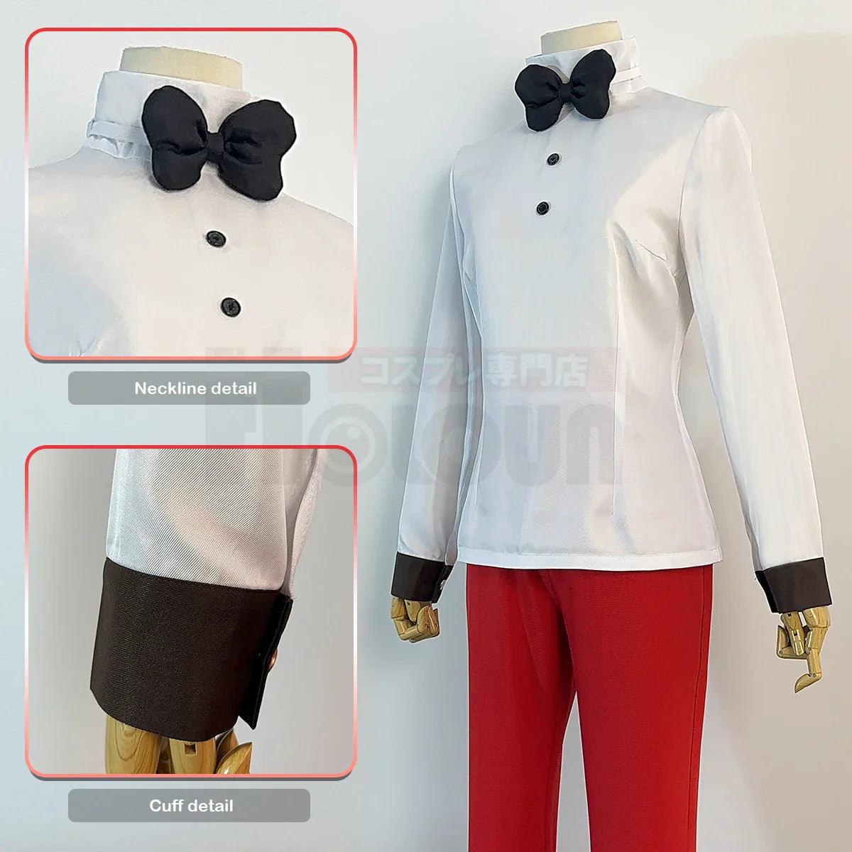 Haz Hotel Anime Charlie Morningstar Cosplay Costume Wig Suit With Shoulder Pads Pants Shirt Bowtie Convention Halloween