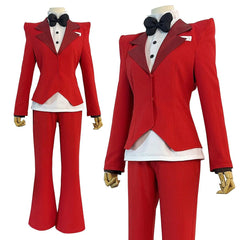 Haz Hotel Anime Charlie Morningstar Cosplay Costume Wig Suit With Shoulder Pads Pants Shirt Bowtie Convention Halloween