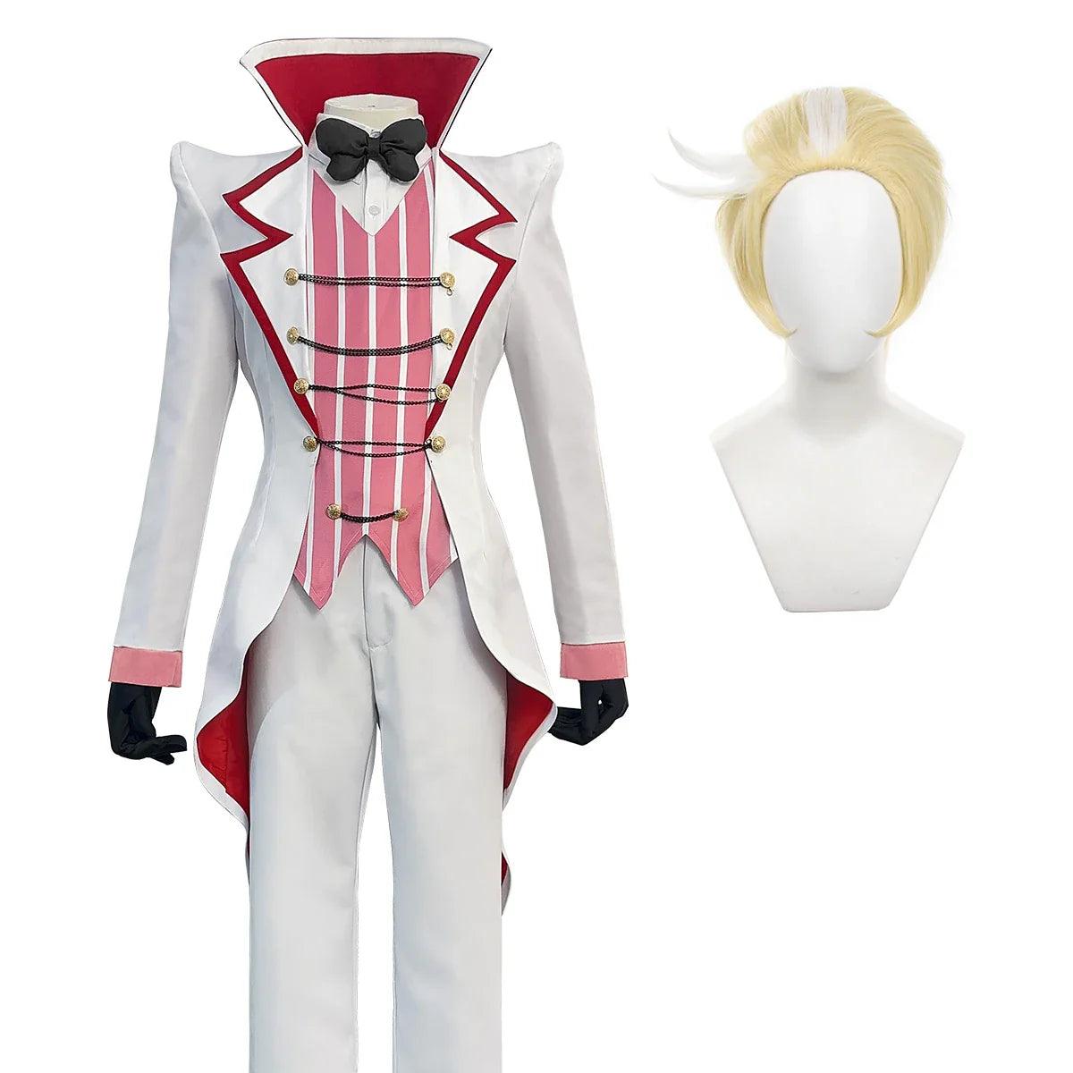 Haz Hotel Anime Lucifer Morningstar Cosplay Costume Wig Stand-up Collar Tailcoat Pants Vest Cos Convention Halloween Gift