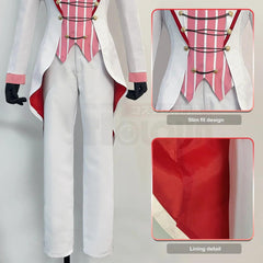 Haz Hotel Anime Lucifer Morningstar Cosplay Costume Wig Stand-up Collar Tailcoat Pants Vest Cos Convention Halloween Gift