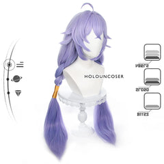 Honkai Star Rail Game Bailu Cosplay Wig Horn Clip Tail Fixer Rose Net Heat Resistant Synthetic Fiber Adjust Halloween