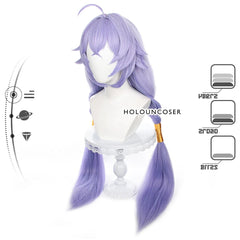 Honkai Star Rail Game Bailu Cosplay Wig Horn Clip Tail Fixer Rose Net Heat Resistant Synthetic Fiber Adjust Halloween