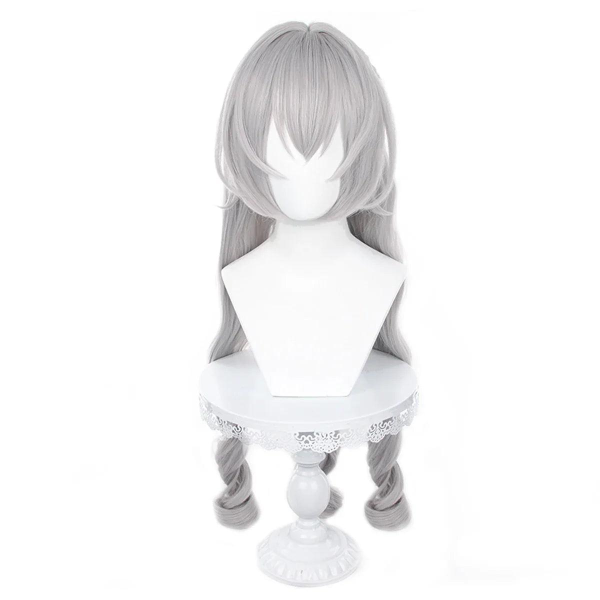 Honkai Star Rail Game Bronya Cosplay Wig Rose Net Heat Resistant Synthetic Fiber Comb Hairpin Adjustable Halloween Party