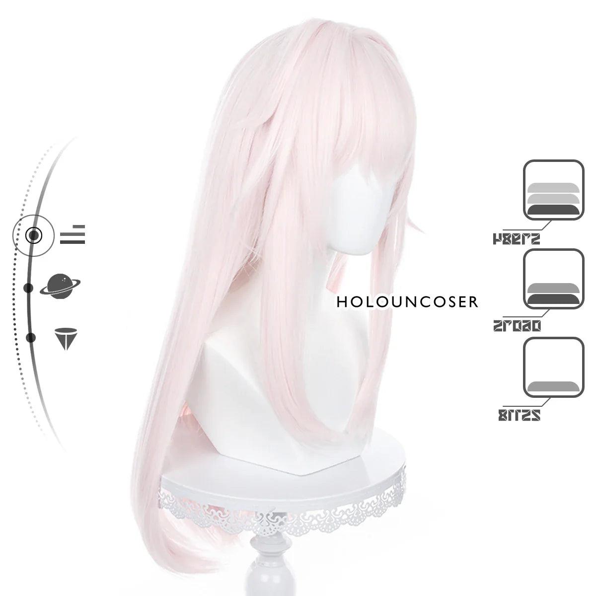 Honkai Star Rail Game Clara Cosplay Wig Rose Net Heat Resistant Synthetic Fiber Adjustable Size Halloween Christmas Party