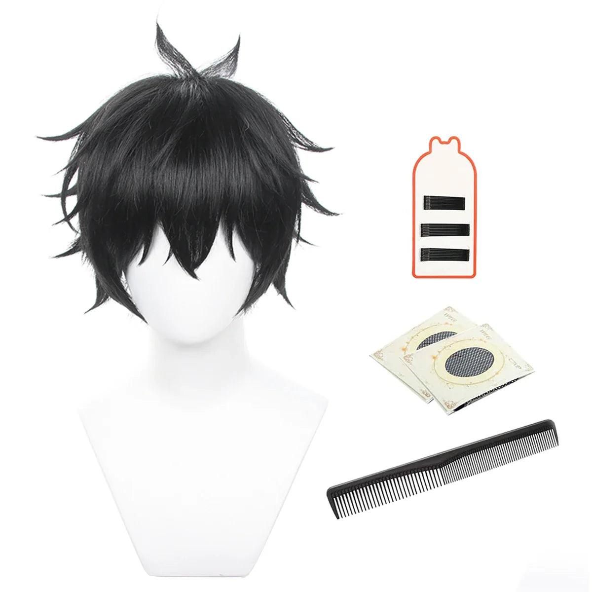 Honkai Star Rail Game Dan Heng Cosplay Wig Short Version Rose Net Heat Resistant Synthetic Fiber Adjustable Halloween