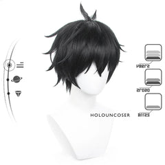 Honkai Star Rail Game Dan Heng Cosplay Wig Short Version Rose Net Heat Resistant Synthetic Fiber Adjustable Halloween