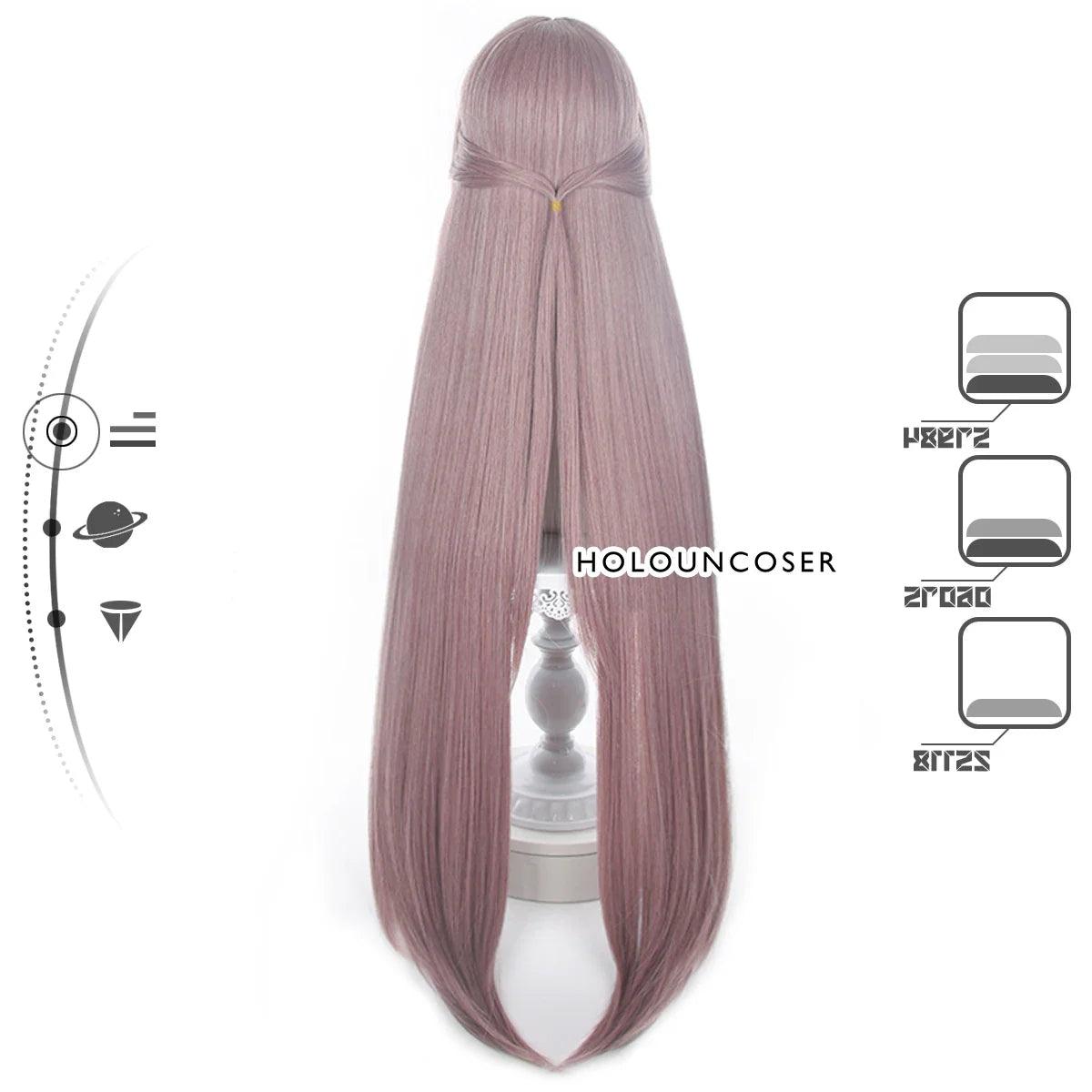 Honkai Star Rail Game Herta Cosplay Wig Rose Net Heat Resistant Synthetic Fiber Comb Hairpin Adjustable Halloween Party