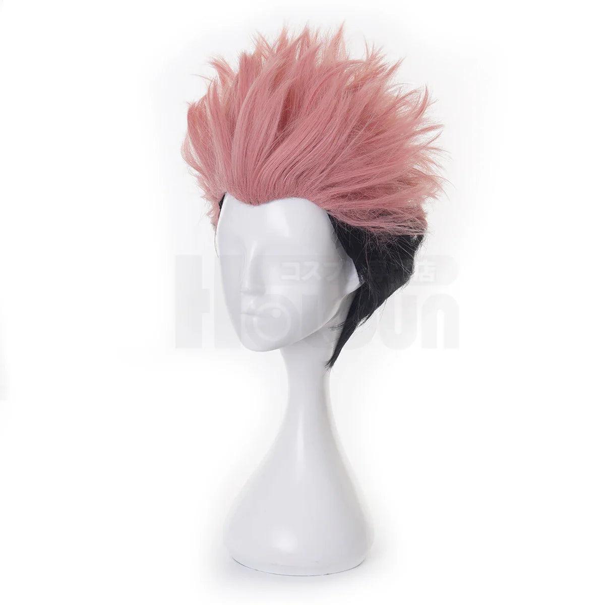 Jujutsu JJK Anime Itadori Yuji Cosplay Wig Rose Net Synthetic Fiber Adjustable Size Halloween Christmas Party