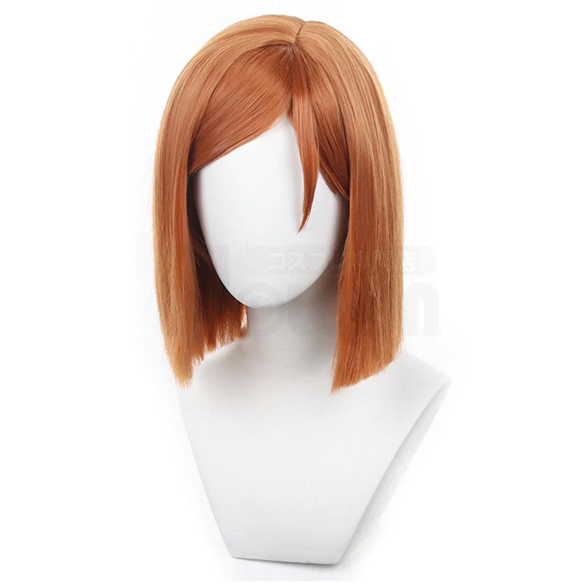 Jujutsu JJK Anime Kugisaki Nobara Cosplay Wig Rose Net Synthetic Fiber Adjustable Size Halloween Christmas Party