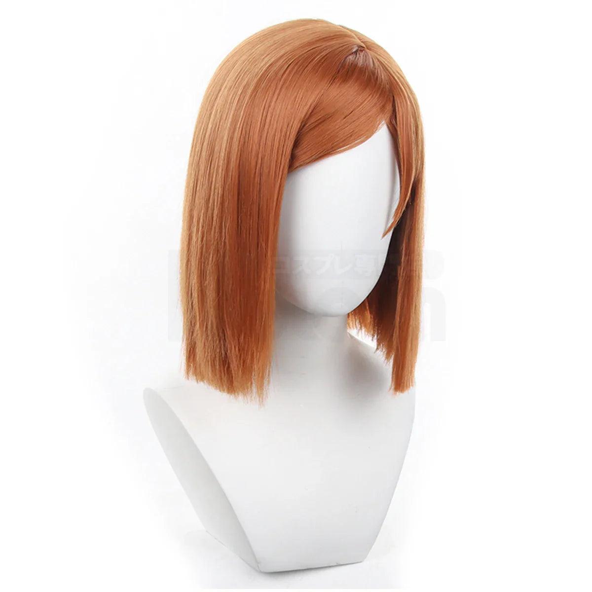 Jujutsu JJK Anime Kugisaki Nobara Cosplay Wig Rose Net Synthetic Fiber Adjustable Size Halloween Christmas Party