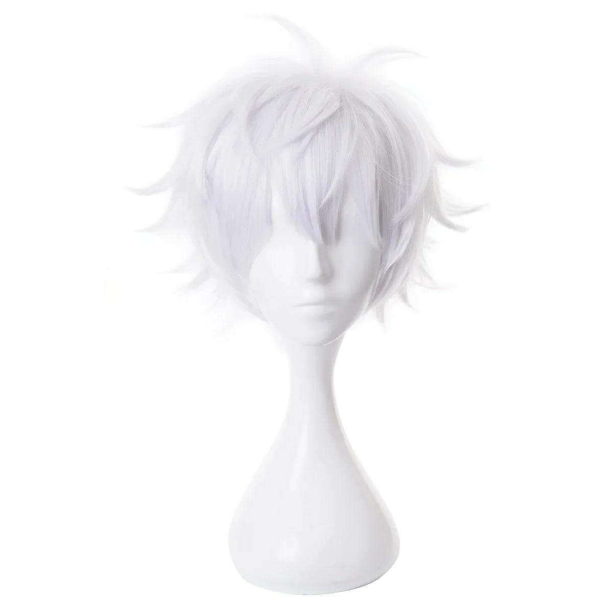 Jujutsu JJK Anime Satoru Gojo Cosplay Wig Rose Net Synthetic Fiber Adjustable Size Halloween Christmas Party