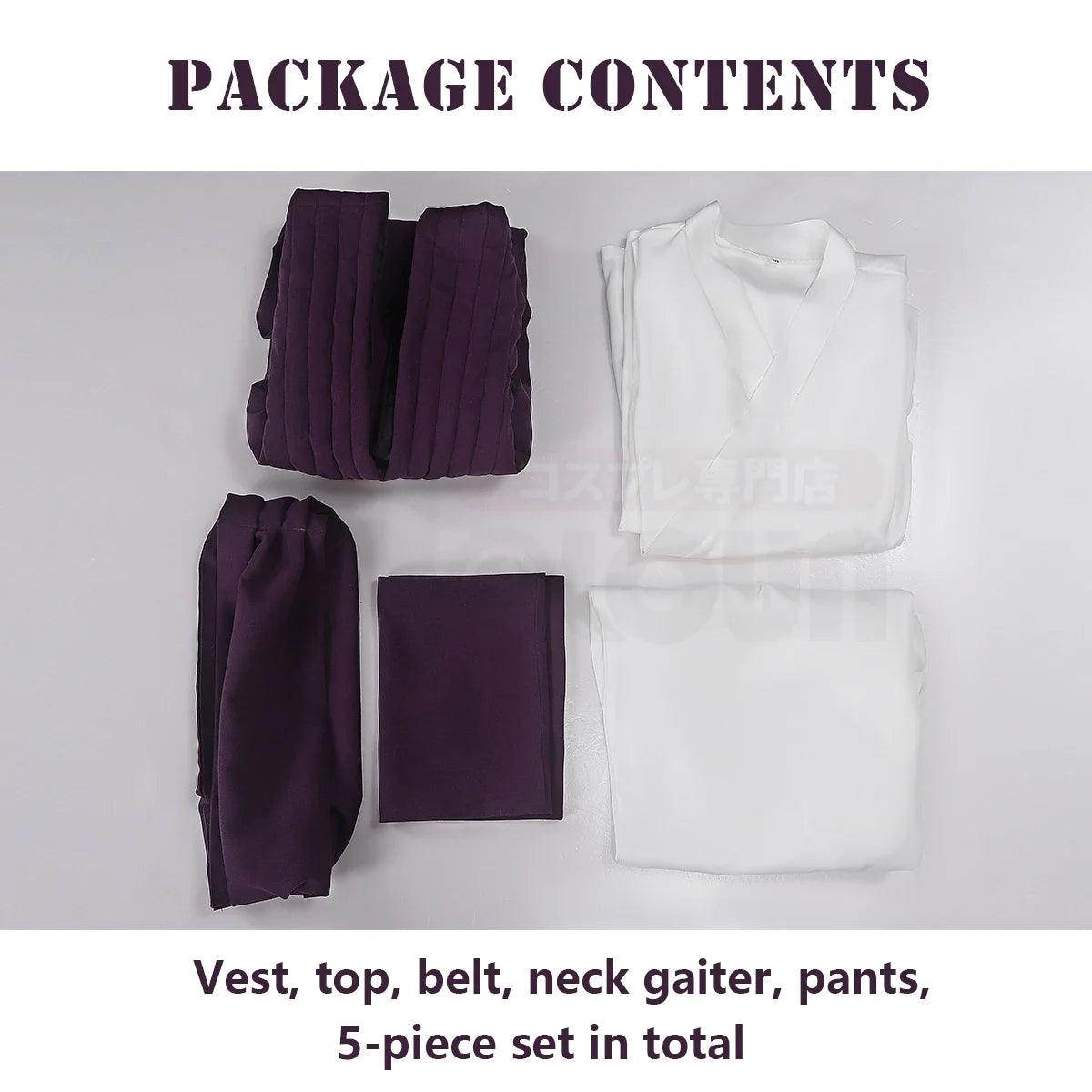 Jujutsu JJK Manga Anime Choso Cosplay Costume Purple Vest Neck Gaiter Belt White Elastic Pants Top Gift