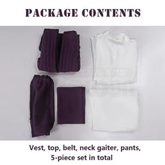 Jujutsu JJK Manga Anime Choso Cosplay Costume Purple Vest Neck Gaiter Belt White Elastic Pants Top Gift