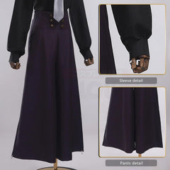 Jujutsu JJK Manga Anime Mei Mei Cosplay Costume Black Shirt Purple Pants Tie Daily Wearing Gift