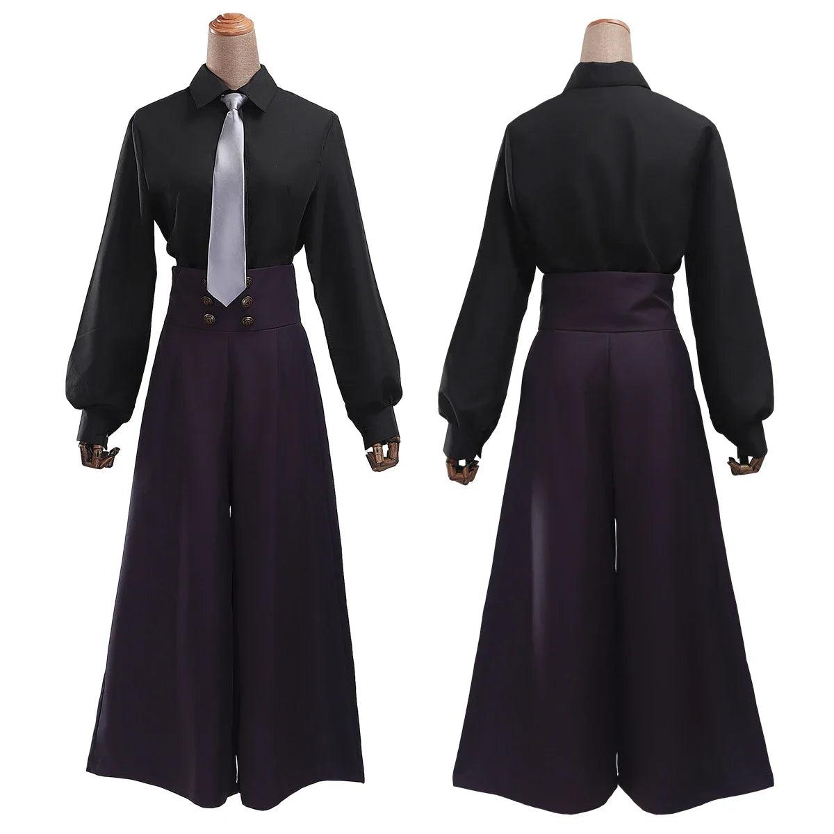 Jujutsu JJK Manga Anime Mei Mei Cosplay Costume Black Shirt Purple Pants Tie Daily Wearing Gift