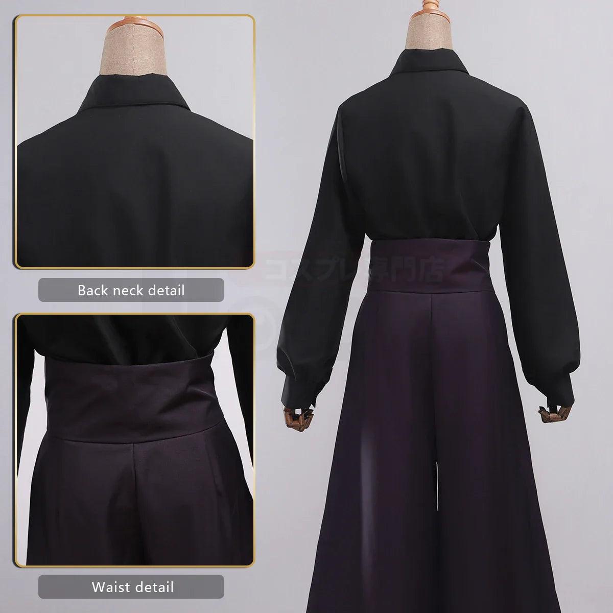 Jujutsu JJK Manga Anime Mei Mei Cosplay Costume Black Shirt Purple Pants Tie Daily Wearing Gift