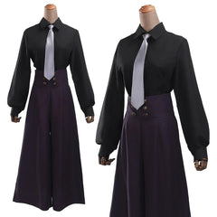 Jujutsu JJK Manga Anime Mei Mei Cosplay Costume Black Shirt Purple Pants Tie Daily Wearing Gift