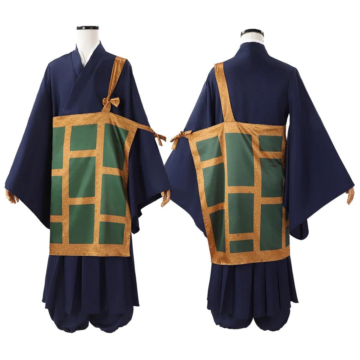 Jujutsu JJK Manga Anime Suguru Geto Cosplay Costume Wig Dark Blue kimono Top Skirt Pants Cassock Rose Net Halloween Gift