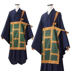 Jujutsu JJK Manga Anime Suguru Geto Cosplay Costume Wig Dark Blue kimono Top Skirt Pants Cassock Rose Net Halloween Gift