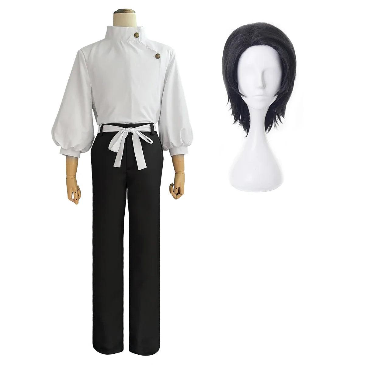 Jujutsu JJK Manga Anime Yuta Okkotsu Cosplay Costume Wig Jacket Black Pants Uniform Rose Net Synthetic Halloween