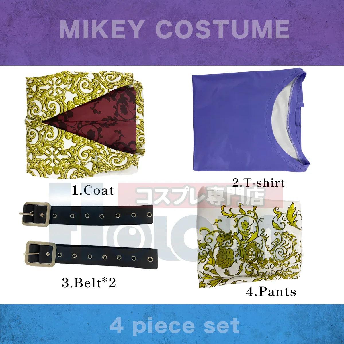 Tokyo Anime Manjiro Sano Mikey Cosplay Costume Osaka Series Delicate Coat Pants T-shirt Belt Uniform Halloween Christmas