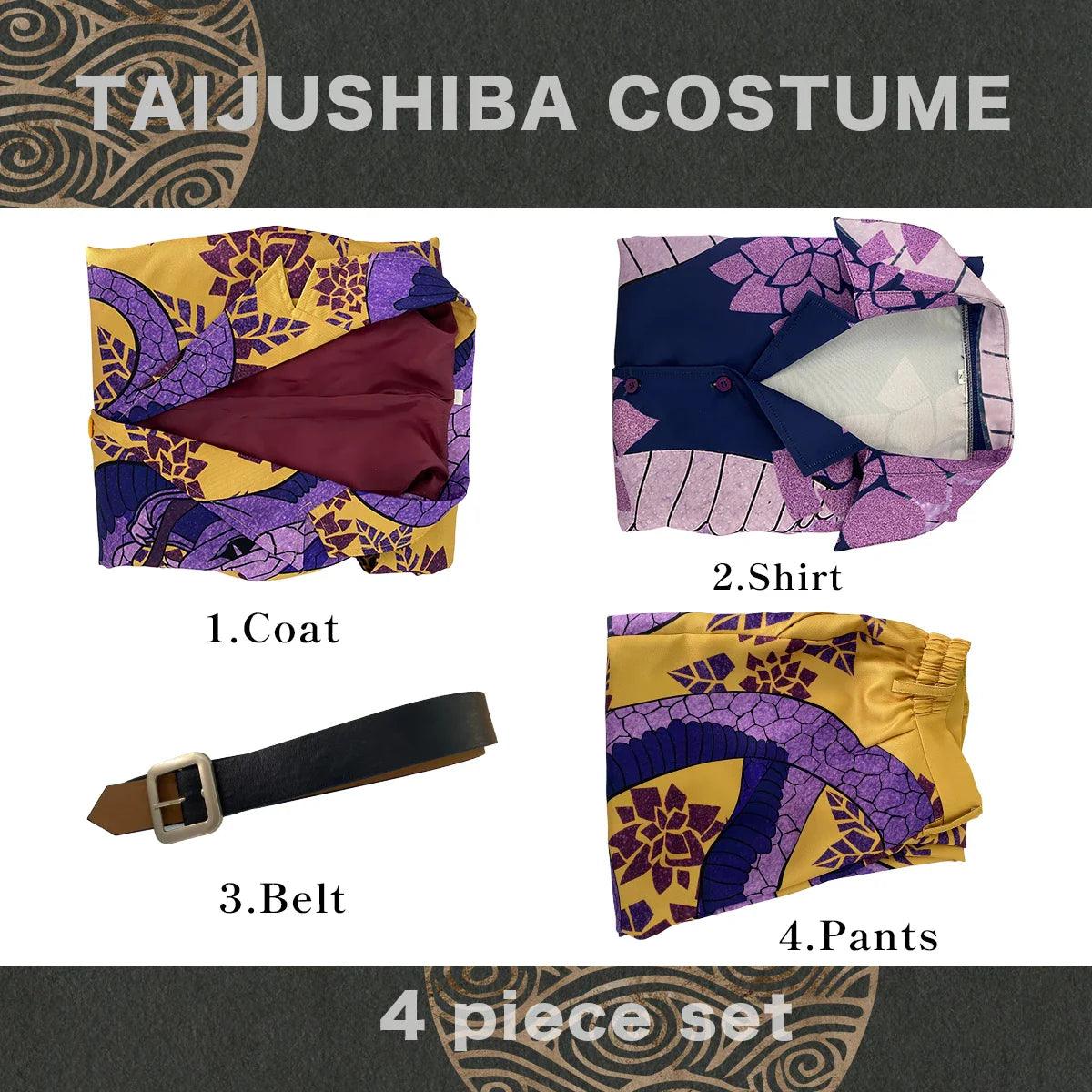 Tokyo Anime Taiju Shiba Cosplay Costume Exhibition Suit Snake Design Shirt Pants Cos Convention Halloween Gift