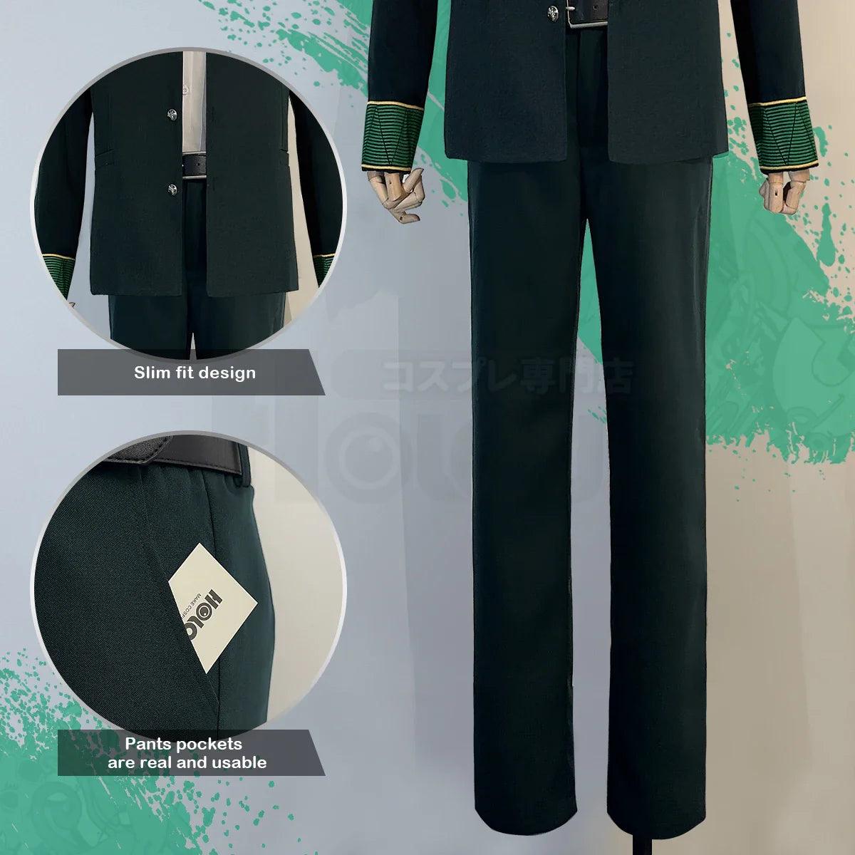 Wind Breaker Anime Akihiko Nirei Cosplay Costume Wig School Uniform Green Jacket Pants White Shirt Cos Convention