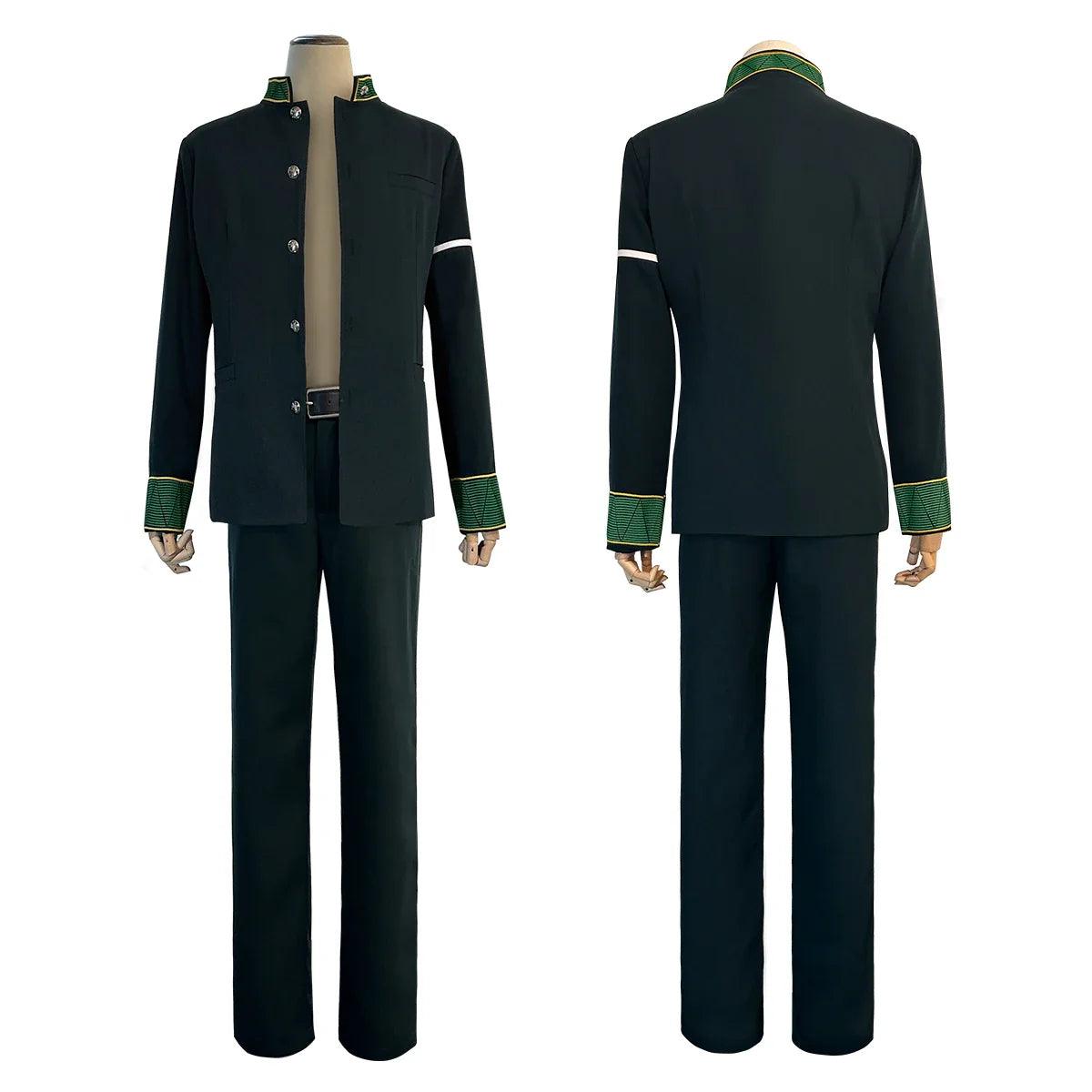 Wind Breaker Anime Akihiko Nirei Cosplay Costume Wig School Uniform Green Jacket Pants White Shirt Cos Convention