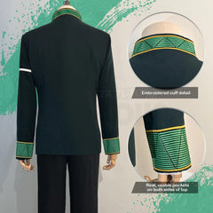 Wind Breaker Anime Hayato Suo Cosplay Costume Wig Uniform Green Jacket Black Pants White Kung Fu Shirt Earings Eyepatch