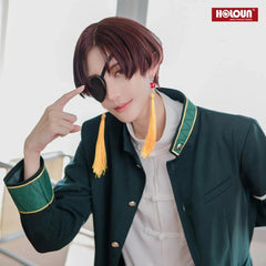 Wind Breaker Anime Hayato Suo Cosplay Costume Wig Uniform Green Jacket Black Pants White Kung Fu Shirt Earings Eyepatch