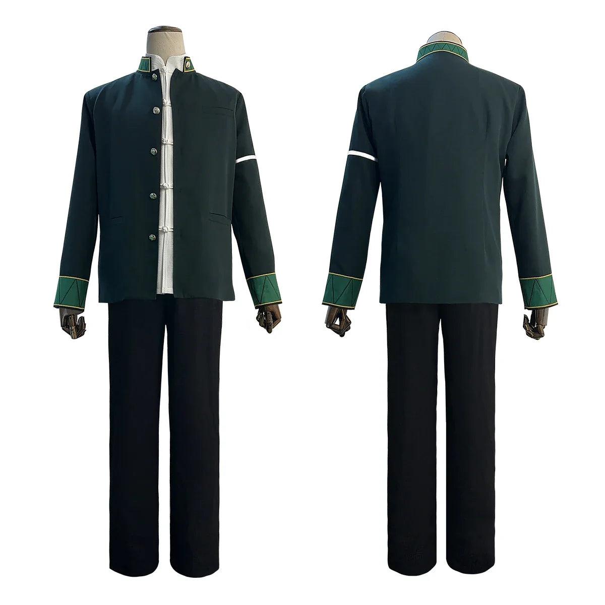 Wind Breaker Anime Hayato Suo Cosplay Costume Wig Uniform Green Jacket Black Pants White Kung Fu Shirt Earings Eyepatch