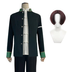 Wind Breaker Anime Hayato Suo Cosplay Costume Wig Uniform Green Jacket Black Pants White Kung Fu Shirt Earings Eyepatch