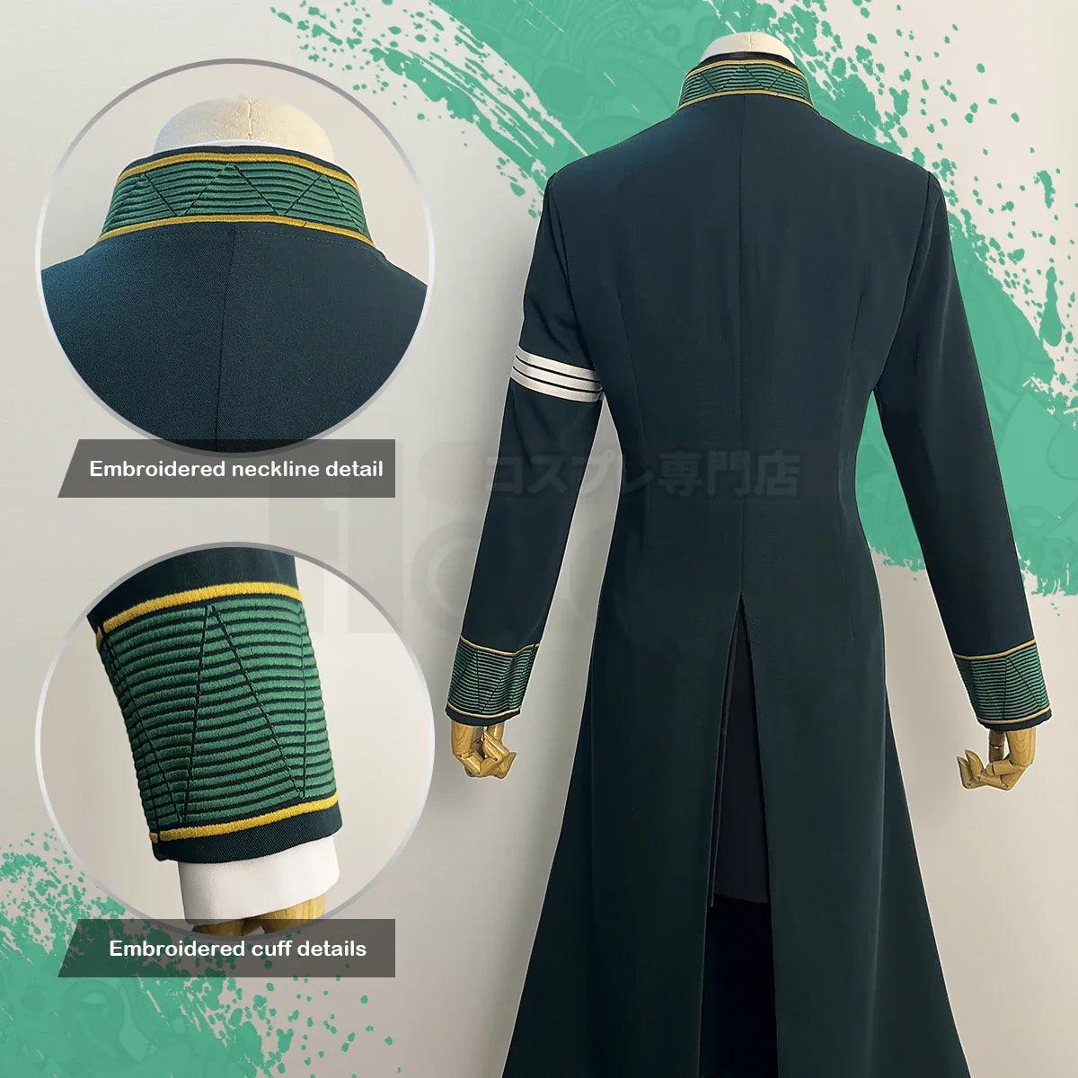 Wind Breaker Anime Tasuku Tsubakino Cosplay Costume Wig Green Long Trench Coat Skirt White Shirt Choker Tie Bow-knot