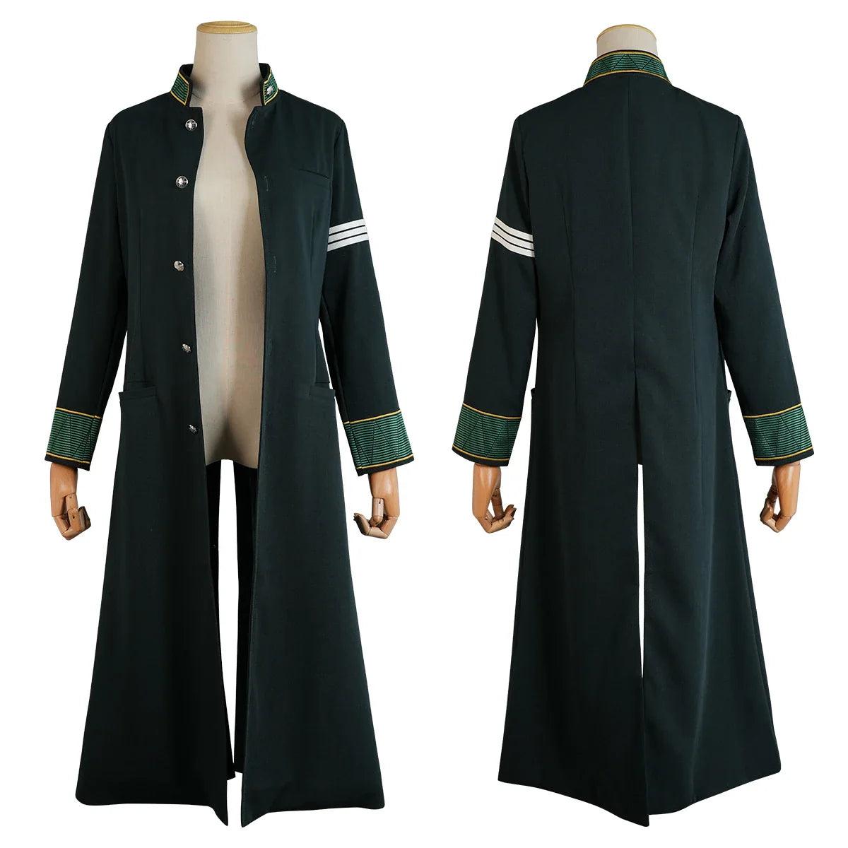 Wind Breaker Anime Tasuku Tsubakino Cosplay Costume Wig Green Long Trench Coat Skirt White Shirt Choker Tie Bow-knot