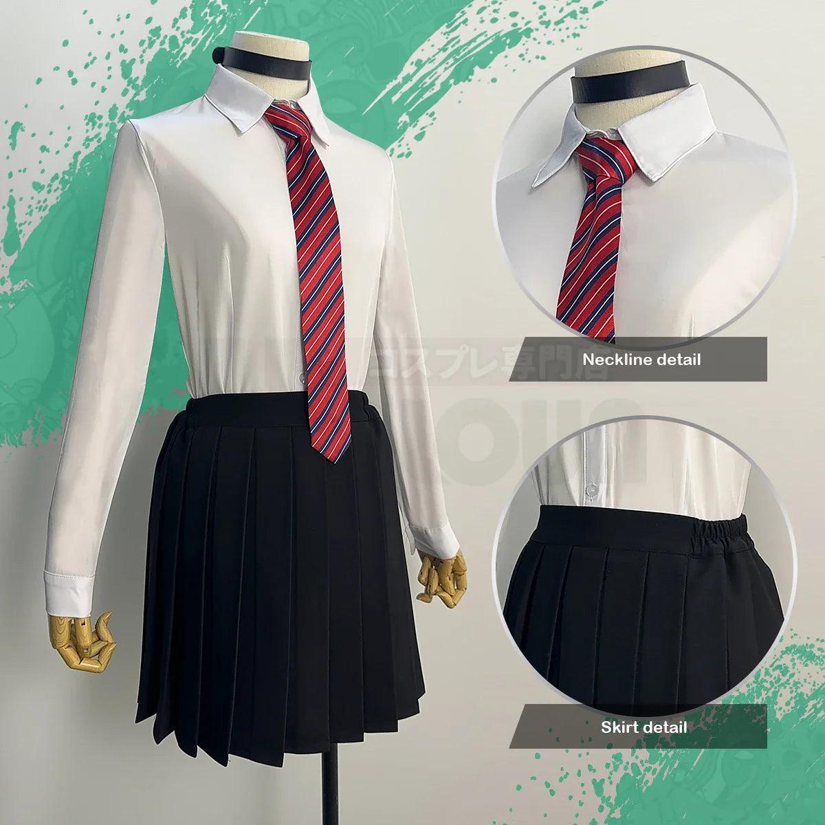 Wind Breaker Anime Tasuku Tsubakino Cosplay Costume Wig Green Long Trench Coat Skirt White Shirt Choker Tie Bow-knot