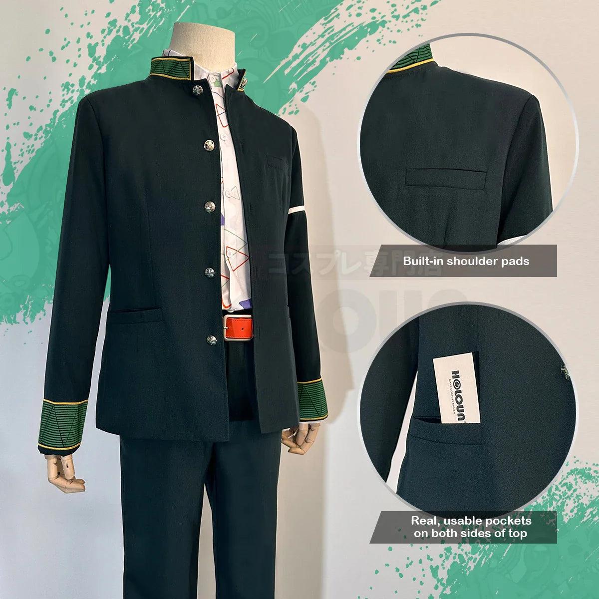 Wind Breaker Anime kiryu mitsuki Cosplay Costume Wig School Uniform Green Jacket Pants Shirt Belt Cos Convention